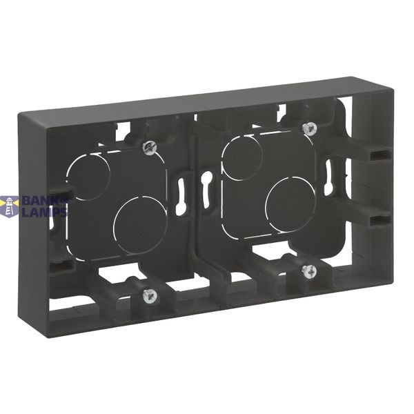 SURFACE-MOUNTING BOX 2 GANG MEDIUM GREY image 2