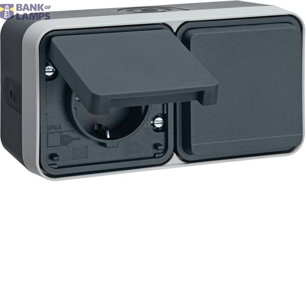 WCD heating adapter 2-way horizontal (#4) with housing, W.1, grey image 1