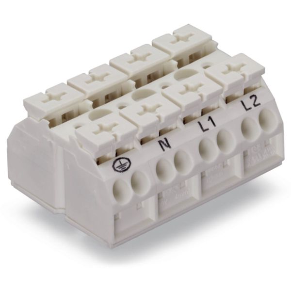 4-conductor chassis-mount terminal strip with ground contact PE-N-L1-L image 4