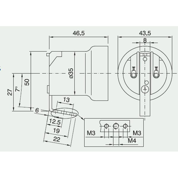 Lampholder E27 4A 500V Angle bracket + Earth image 3