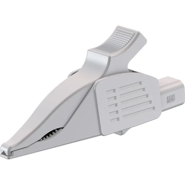 Alligator clip, white, max. 30 mm, L 92 mm, CAT III, socket 4 mm, 66.9575-29 image 1