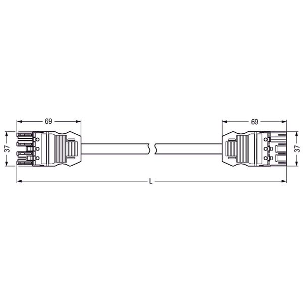 pre-assembled interconnecting cable;Eca;Socket/plug;black image 4