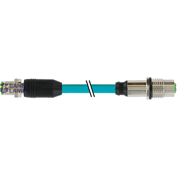 M12 female recept. / M12 male 0° X-cod. TPE SF/UTP CAT6a bu 7m image 1