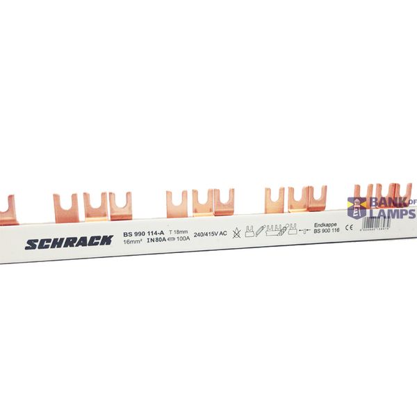 Busbar fork, 18mm, 3-pol. 16mmý, 1m, no break out version image 1