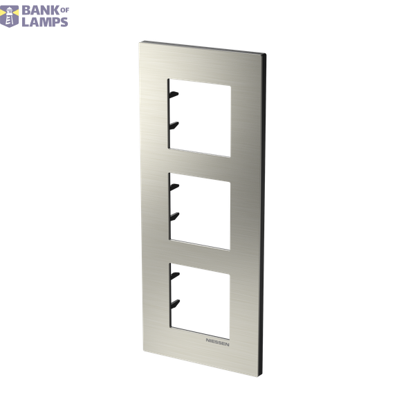 Frame 3-gang / 2+2+2-modules - Niessen logo - S - Stainless Steel image 2