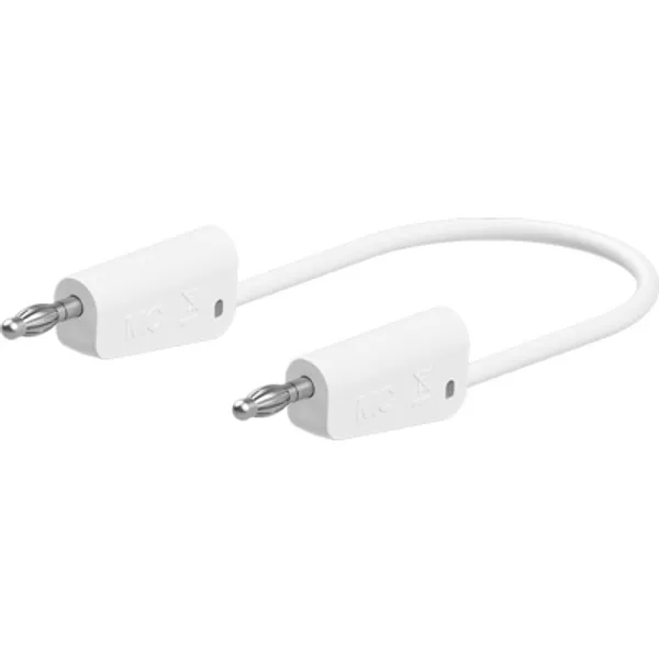 Measuring lead with (4 mm lamella plug, straight) to (4 mm lamella plug, straight), 1.5 m, white, PVC, 2.5 mm², 64.1034-15029 image 1