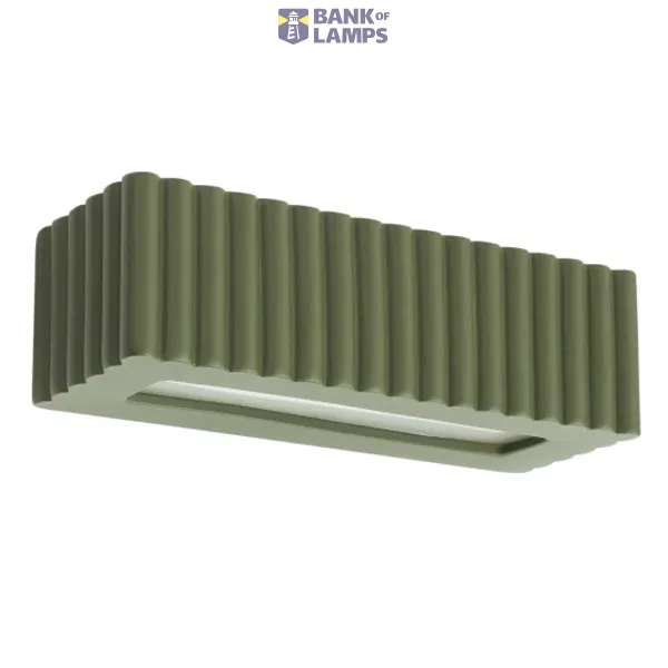 Wall lamp ceramic RIGATA olive green image 1