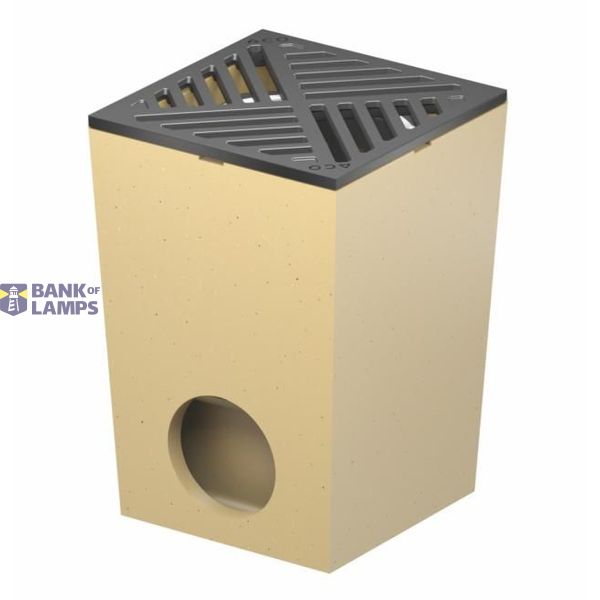 SELF gutter with galvanized steel edge and cast steel grate image 1