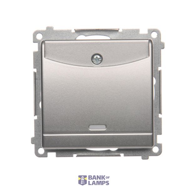 Hotel room switch with indicator light, 10A, Silver matt, metalic, 2A image 1