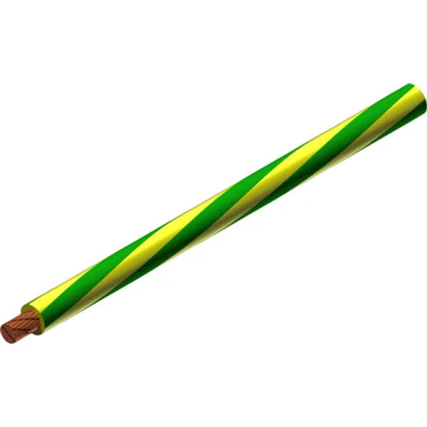 PVC-switching strand, highly flexible, Cableline, 4.0 mm², 1036 x 0.07 mm, green/yellow, outer Ø 4.8 mm, 15.2010-10020 image 1