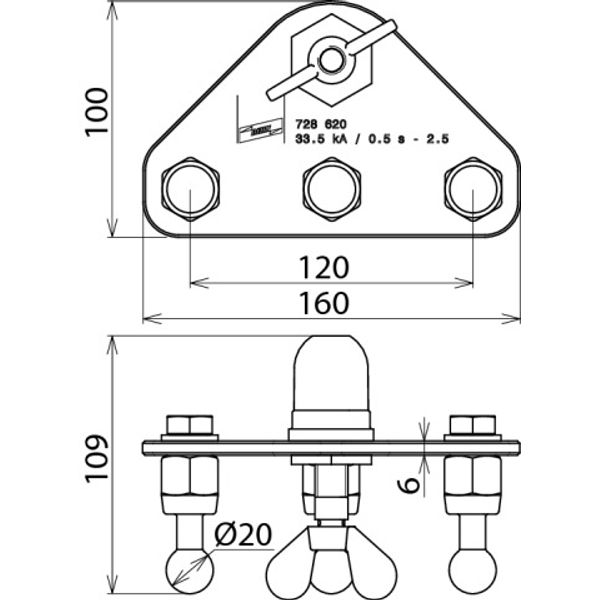 Earth connecting plate with ball head cap and 3 fixed ball points D 20 image 2