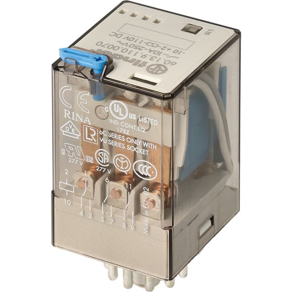 Rel. 3CO 10A/110VDC/Agni/Test button/LED/diode (60.13.9.110.0070) image 3