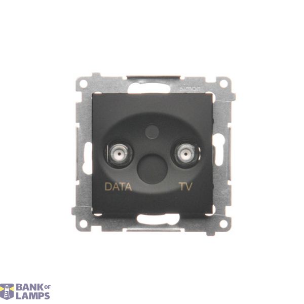 TV-DATA aerial socket, atten.: 5dB, black matt image 1