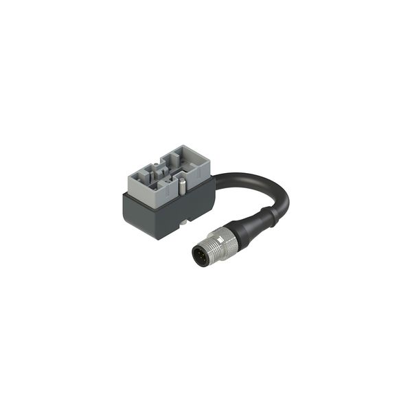 Metal connector with cable and M12 connector, cable length 0.2 m, 1NO+1NC image 1