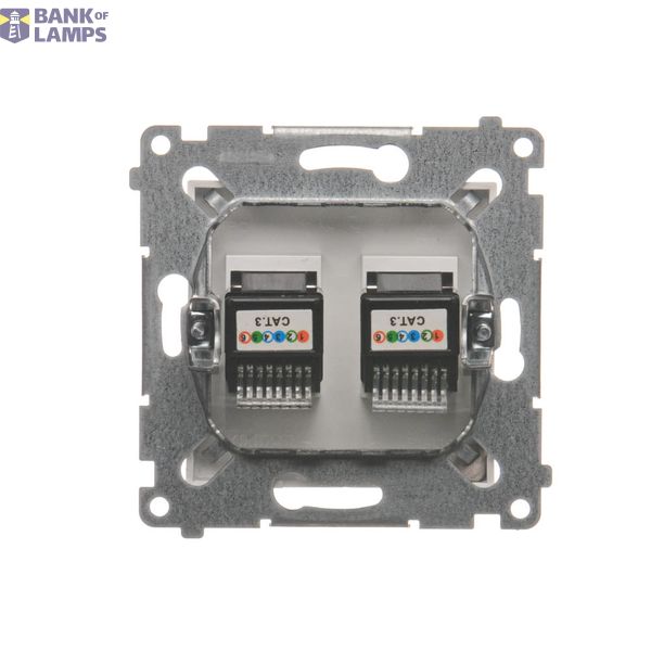 IP two-circuit switch, LED illuminated, (module), 16AX, Screw, Bronze matt, metalic image 1