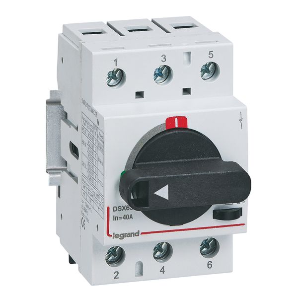 DSX switch disconnector size 1 63A 3 poles - Rated current = 40A - for rail mounting image 1