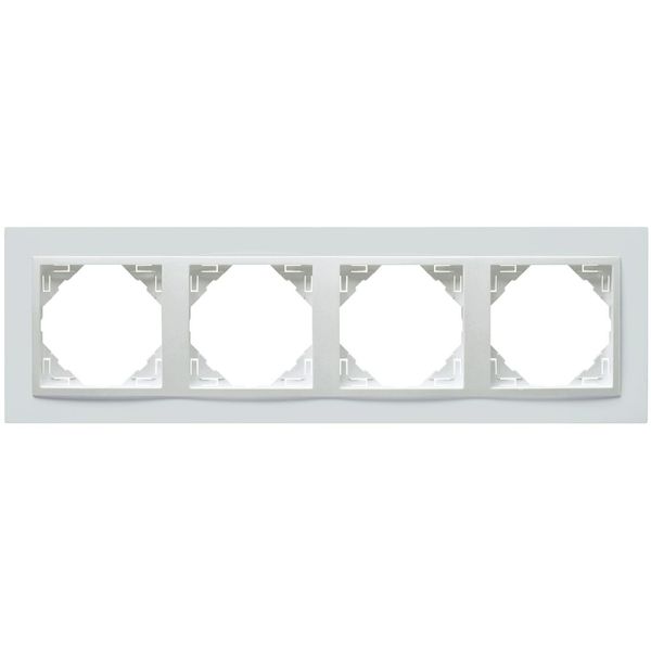 FOUR-GANG FRAME WHITE/WHITE image 1