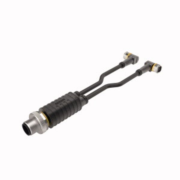 2-Way Splitter Y-Splitter with Cable, Male M12 × 1 - 2x Female M8 × 1   VBRS4.4-2PKW3M-0.3/0.3/TEL image 2