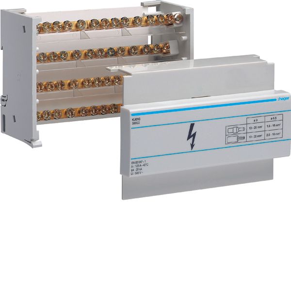 Brass busbar terminal 125A, 4pole image 1