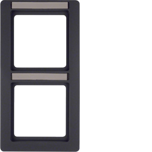 Frame 2gang vert., lab. field, Q.1, ant. velvety, lacq. image 1