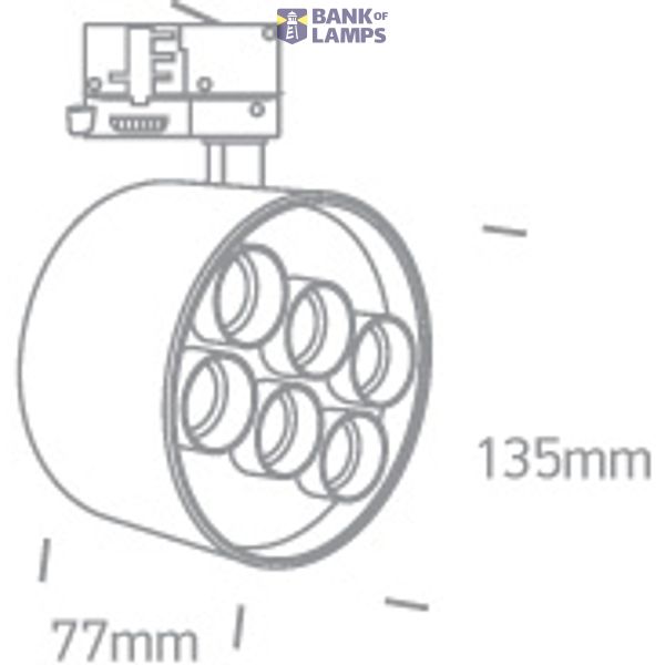 WHITE 36W TRACK SPOT WW IP20 230V DARK LIGHT image 2