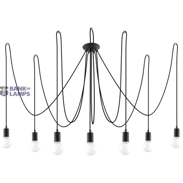 EDISON CHANDELIER 7 BLACK E27 7X60W IP20 image 8