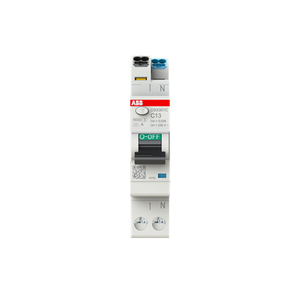 DSX301CA-C13/0.03 RCBO, 1 TE 6kA, 1P+N, Type A, C13, 30mA image 1