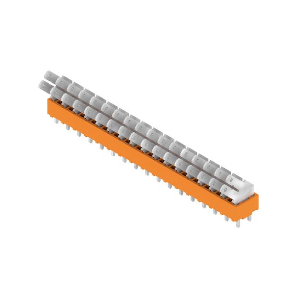 Printed circuit board terminals, 5.00 mm, Number of poles: 17, 135°, Solder pin length (l): 3.5 mm, tinned, orange, Flat-blade connection, Box image 2