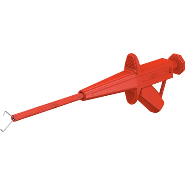 Clamp test probe, red, max. 2.5 mm, L 155 mm, CAT II, socket 4 mm, 24.0224-22 image 1