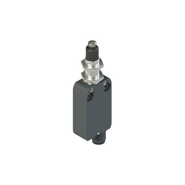 Modular prewired switch with plunger, M12 threaded bearing and external rubber gasket image 1