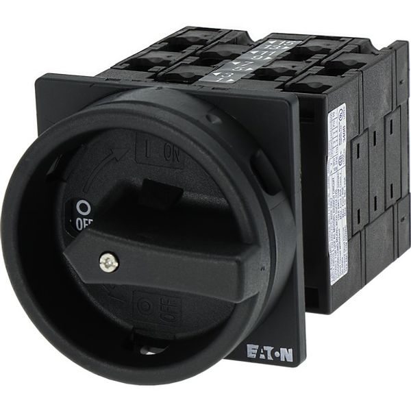 T3-4-15682/EA/SVB-SW Main switch, T3, 32 A, flush mounting, 4 contact unit(s), 6 pole, 1 N/O, 1 N/C, STOP function, With black rotary handle and locking ring, Lockable in image 5