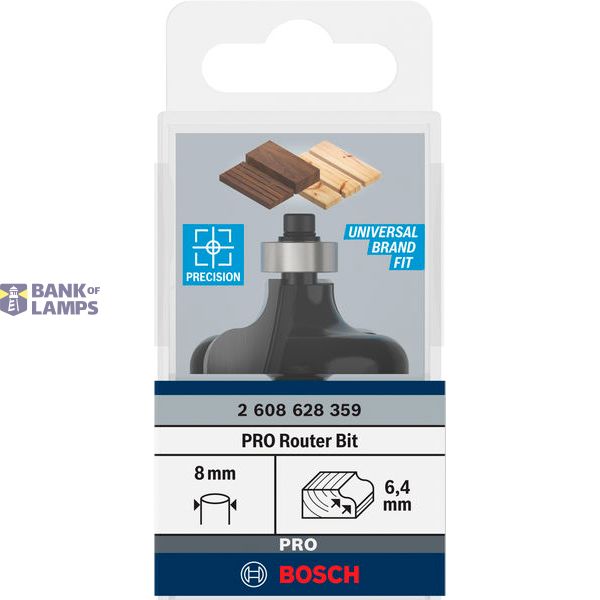Edge forming bit F, 8 mm, R1 6.35 mm, D 38 mm, L 15.7 mm, G 57 mm image 2