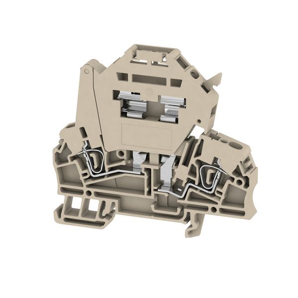 Z-series, Fuse terminal, Rated cross-section: 2.5 mm², Tension-clamp connection, dark beige, Direct mounting image 1