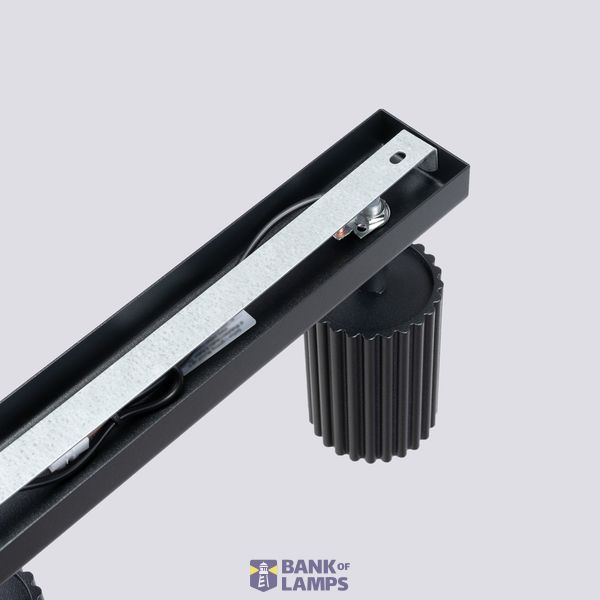 BLACK CARBON CEILING LAMP OBLONG STRIP WITH 4 MOVABLE GU10 SPOTLIGHTS image 2