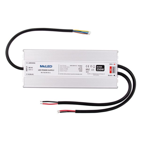 Power supply 250W DC24V/10.42A IP67 Al image 1