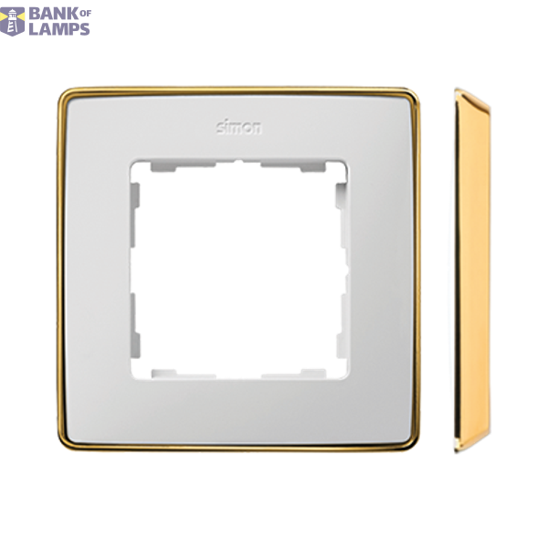 Single frame, white, gold base image 1