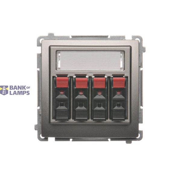 Quadruple loudspeaker socket, satin, metallized image 1