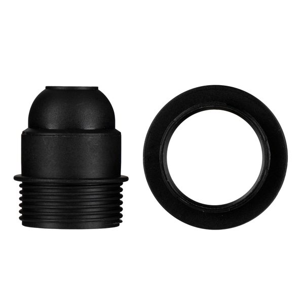 Lampholder E27 TP Half Thread + Ring Black image 2