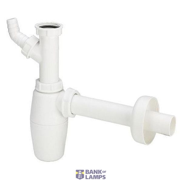 Bottle trap without outlet 11/4"x32 with washing machine connection, white image 1
