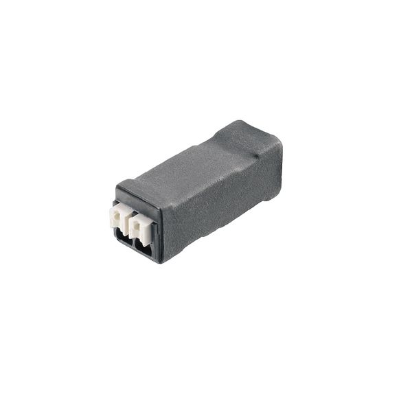 Printed circuit board terminals, 3.50 mm, Number of poles: 2, 180°, tinned, black, PUSH IN with actuator, Clamping range, max. : 1.5 mm², Box image 1