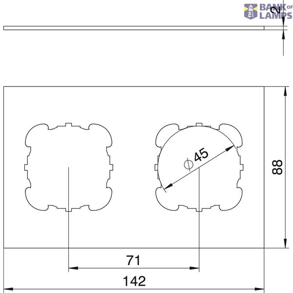 Cover plate 2x EK for T12L 142x88mm Polyvinylchloride Graphite black R image 2