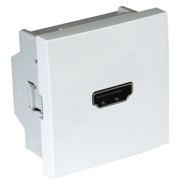 HDMI SOCKET W/SCREW CONNECT - 2 MOD WHITE image 1
