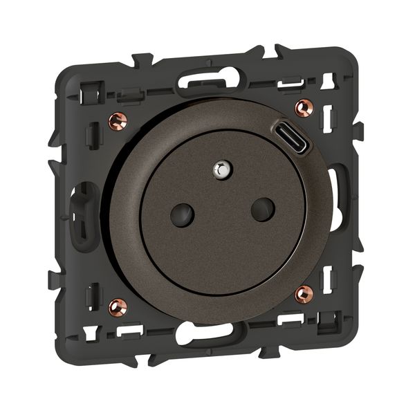 SOCKET 2P+T FR SURF USB TYPE C GR image 1