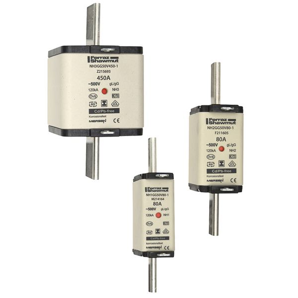Fuse-link NH000 gG 500VAC 80A isolated tags Double indicator By 3 image 2