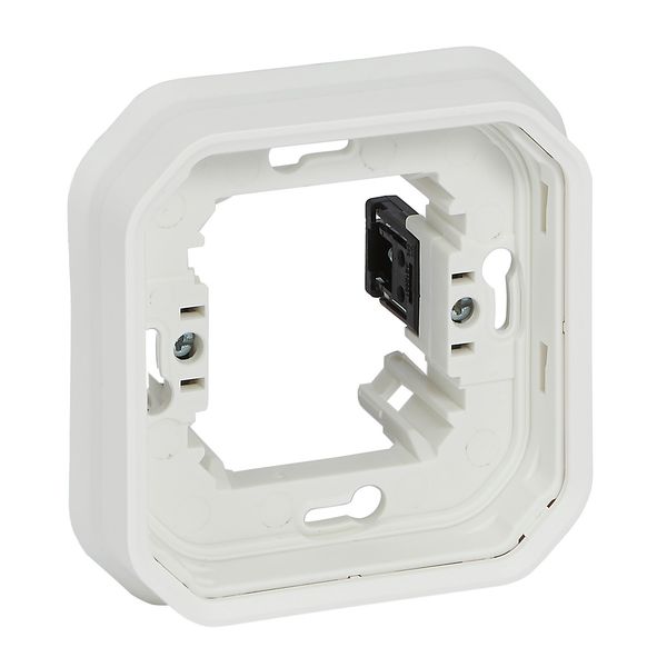 PLEXO 1 GANG FLUSH MOUNTING SUPPORT FRAME WITH CLAW - WHITE image 1