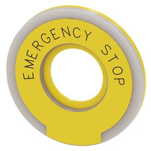 Backing plate round for emergency stop mushroom pushbutton, yellow, illuminated image 1