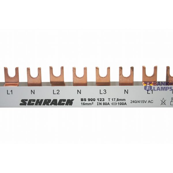 Busbar 4-pole, L1/N/L2/N/L3/N, 10mmý, 1m image 1