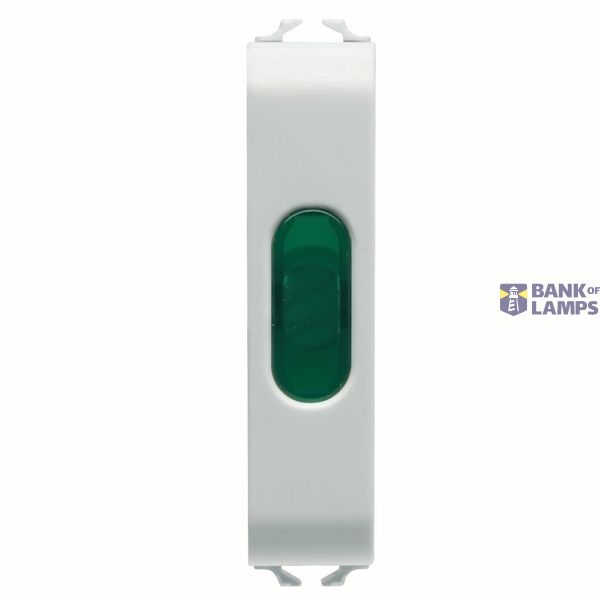 SINGLE INDICATOR LAMP - GREEN - 1/2 MODULE - GLOSSY WHITE - CHORUSMART image 3