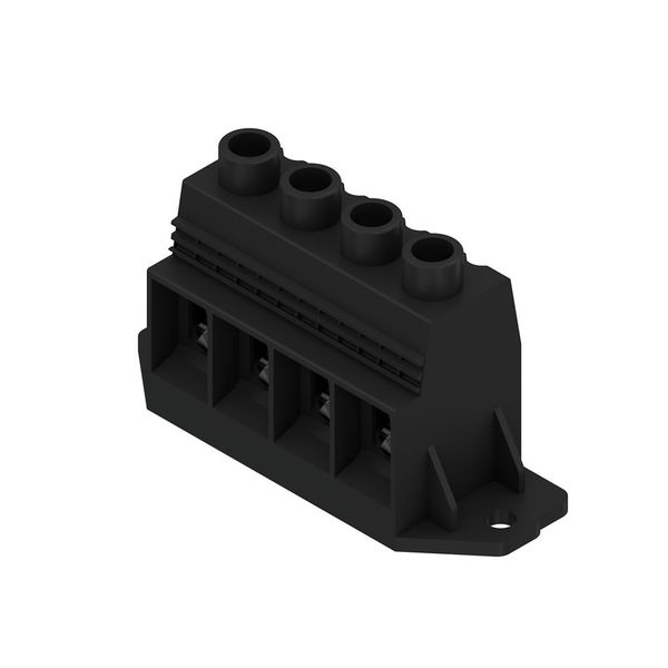 Printed circuit board terminals, 15.00 mm, Number of poles: 4, 90°, Solder pin length (l): 4.5 mm, tinned, black, Clamping yoke connection, Clamping range, max. : 50 mm², Box image 3