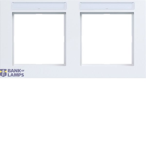 Cover frame double horizontal, text field, A.1, light white glossy image 1